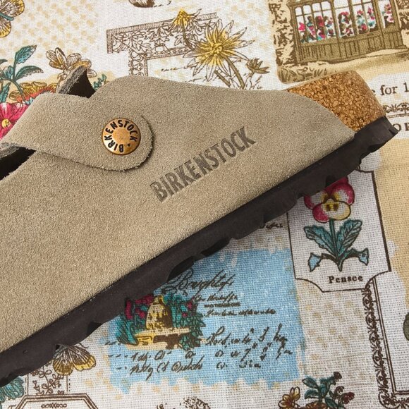👑POSH NWT Women's Taupe Suede Birkenstock Boston Shoes - Narrow Fit - Picture 4 of 5